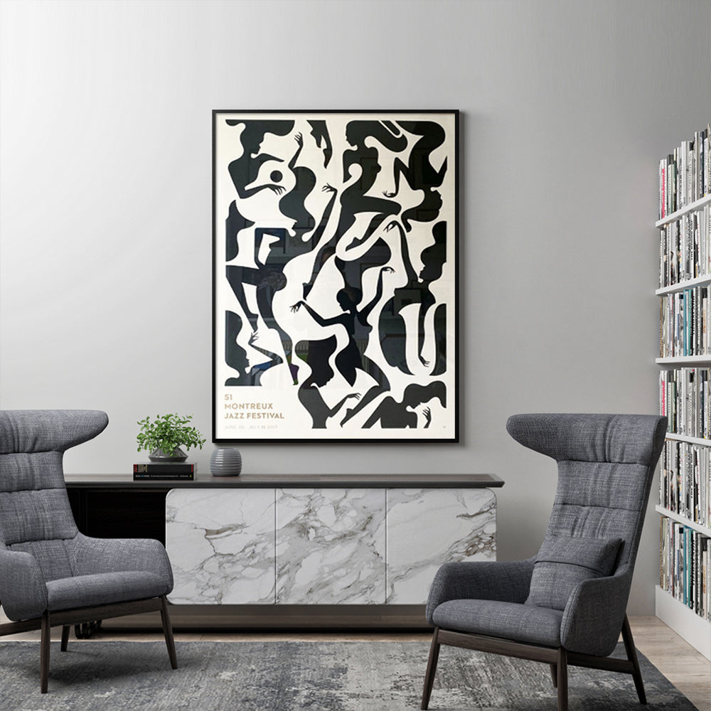 Jazz Festival Canvas Wall Art in Black Frame - 80cm x 120cm