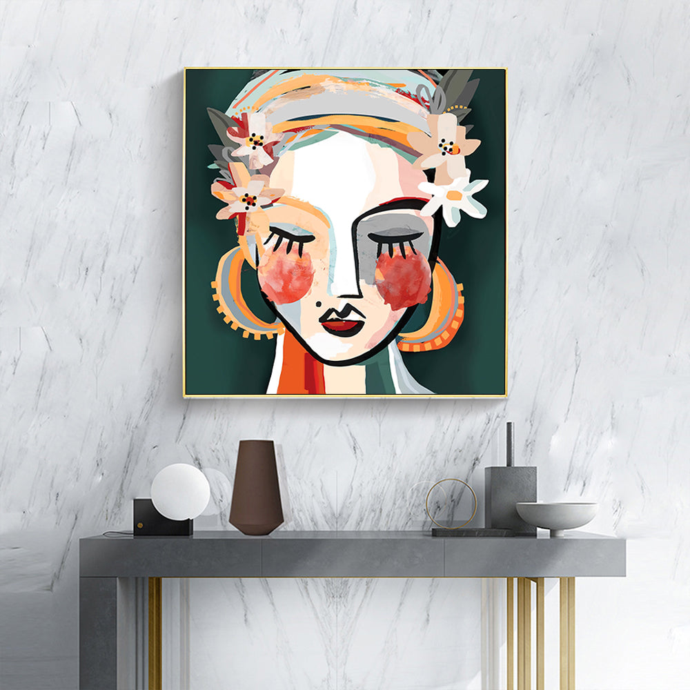 Sophie II Gold Framed Canvas Artwork - 90cm x 90cm