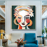 Sophie II Gold Framed Canvas Art - 100cm x 100cm Wall Decor