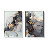 Elegant Black Splash Canvas Art Set - 40x60cm Framed Prints