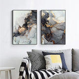 Elegant Black Splash Canvas Art Set - 40x60cm Framed Prints