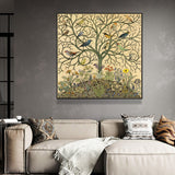 Framed Canvas Art - 90cm x 90cm Tree of Life in Black Frame