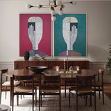 Abstract Couple Canvas Art Set with Gold Frame - 40x60cm