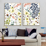 Elegant Floral Canvas Wall Art Set with Gold Floating Frame (90cm x 135cm)