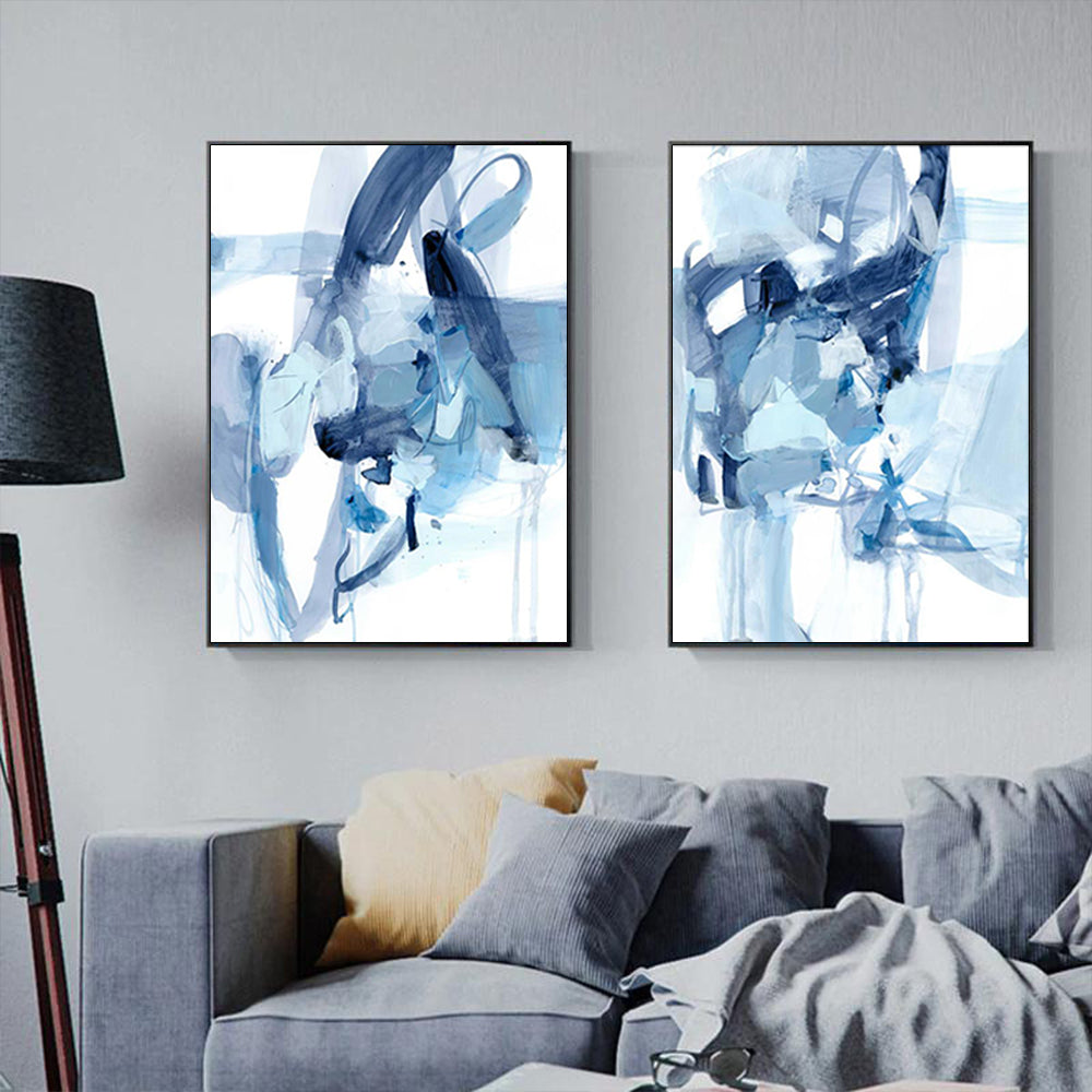 Saturday Night Canvas Wall Art Set - 40cm x 60cm with Black Frames