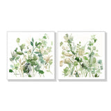 Sage Garden Canvas Art Set - 80cm x 80cm with White Floating Frame by Carol Robinson