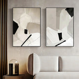 Abstract Elegance: Modern Canvas Wall Art Set in Black Frame - 80cm x 120cm