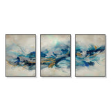 Universal Canvas Wall Art Set - 3 Framed Prints (70cm x 100cm) in Black Frame