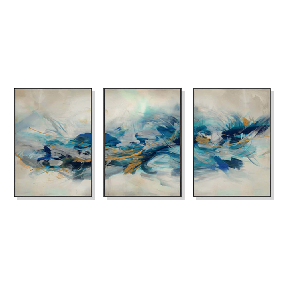 Universal 3-Piece Black Frame Canvas Wall Art - 80cm x 120cm