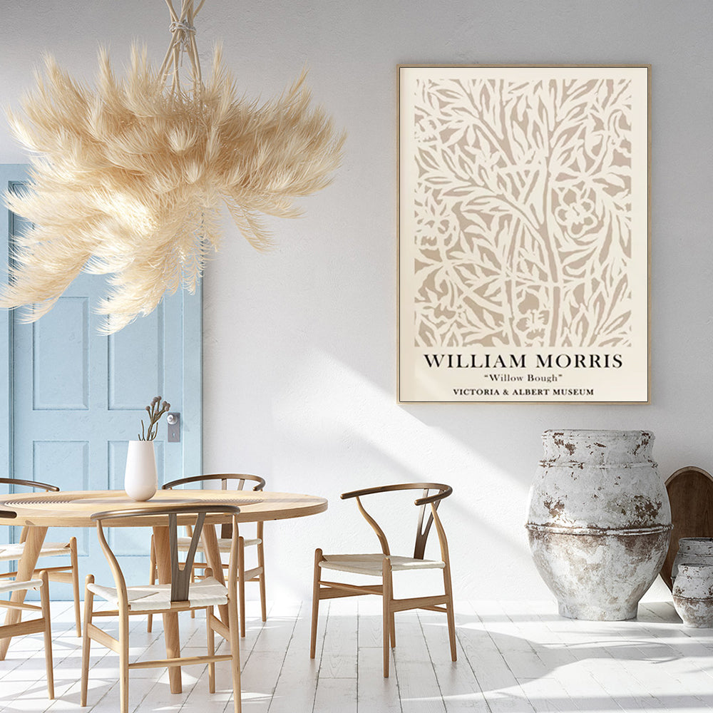 William Morris Canvas Art Print with Neutral Wood Frame - 40cm x 60cm