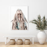 Bohemian Chic Wall Art with White Frame - 90cm x 135cm Canvas Print