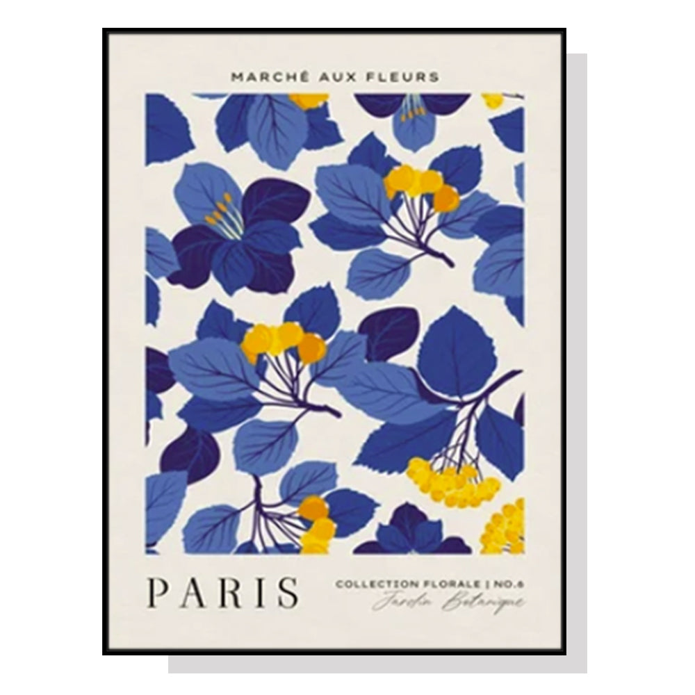 Parisian Floral Market Canvas Art with Black Frame - 90cm x 135cm