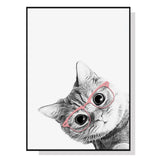 Framed Canvas Art of a Stylish Cat in Glasses - 90cm x 135cm