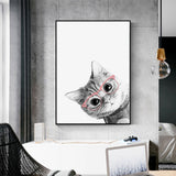 Framed Canvas Art of a Stylish Cat in Glasses - 90cm x 135cm