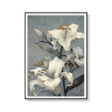 Floral Elegance II Canvas Print with Black Floating Frame - 90cm x 135cm