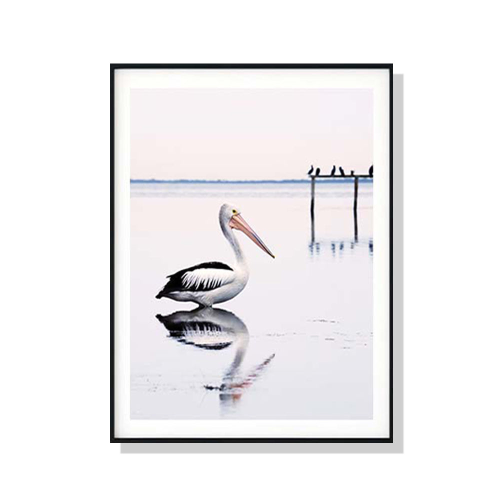 Pelican Canvas Art with Black Frame - 90cm x 135cm