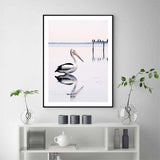 Pelican Canvas Art with Black Frame - 90cm x 135cm