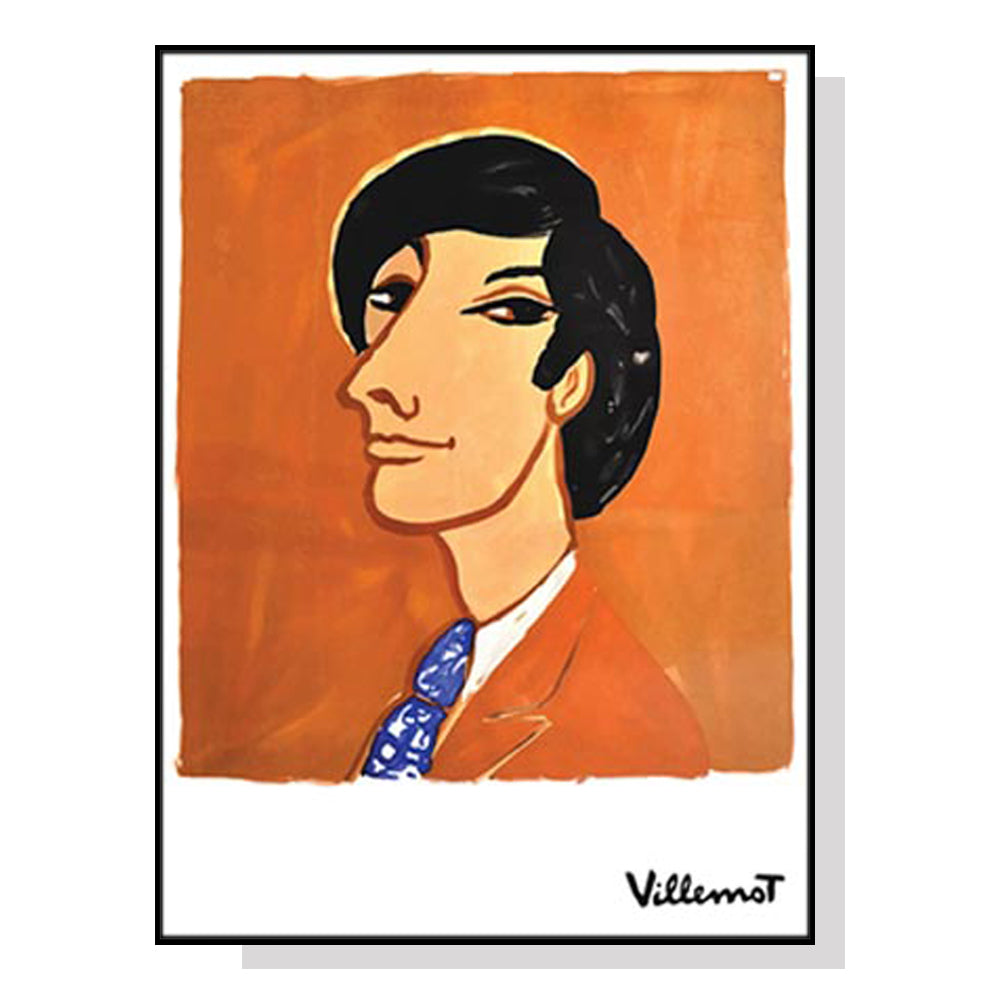 Framed Canvas Art - Villemot 1971, 100cm x 150cm, Black Frame