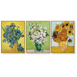 Van Gogh Sunflowers & Roses Canvas Art Set - 70x100cm Gold Framed Prints