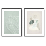 Abstract Body & Lines Canvas Wall Art Set with Black Frame - 40x60cm