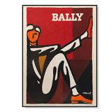 Bally Man Canvas Art Print 40x60cm with Black Floating Frame by Villemot