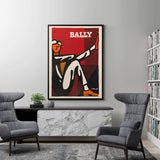 Bally Man Canvas Art Print 40x60cm with Black Floating Frame by Villemot