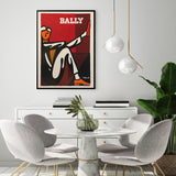 Bally Man Canvas Art Print 40x60cm with Black Floating Frame by Villemot