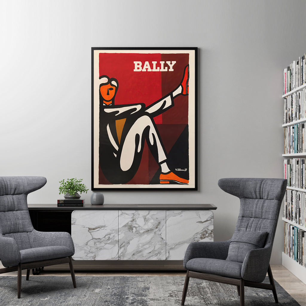 Bally Man Canvas Wall Art with Black Frame - 90cm x 135cm by Villemot