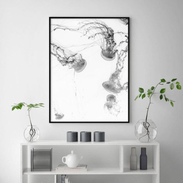 Jellyfish Canvas Art with Black Frame - 90cm x 135cm