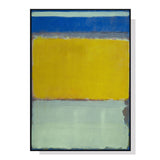 Mark Rothko Inspired Blue Yellow Green Canvas Wall Art 90x135cm with Black Frame