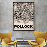 Jackson Pollock Inspired Canvas Art - 90cmx135cm Framed Print with Floating Effect