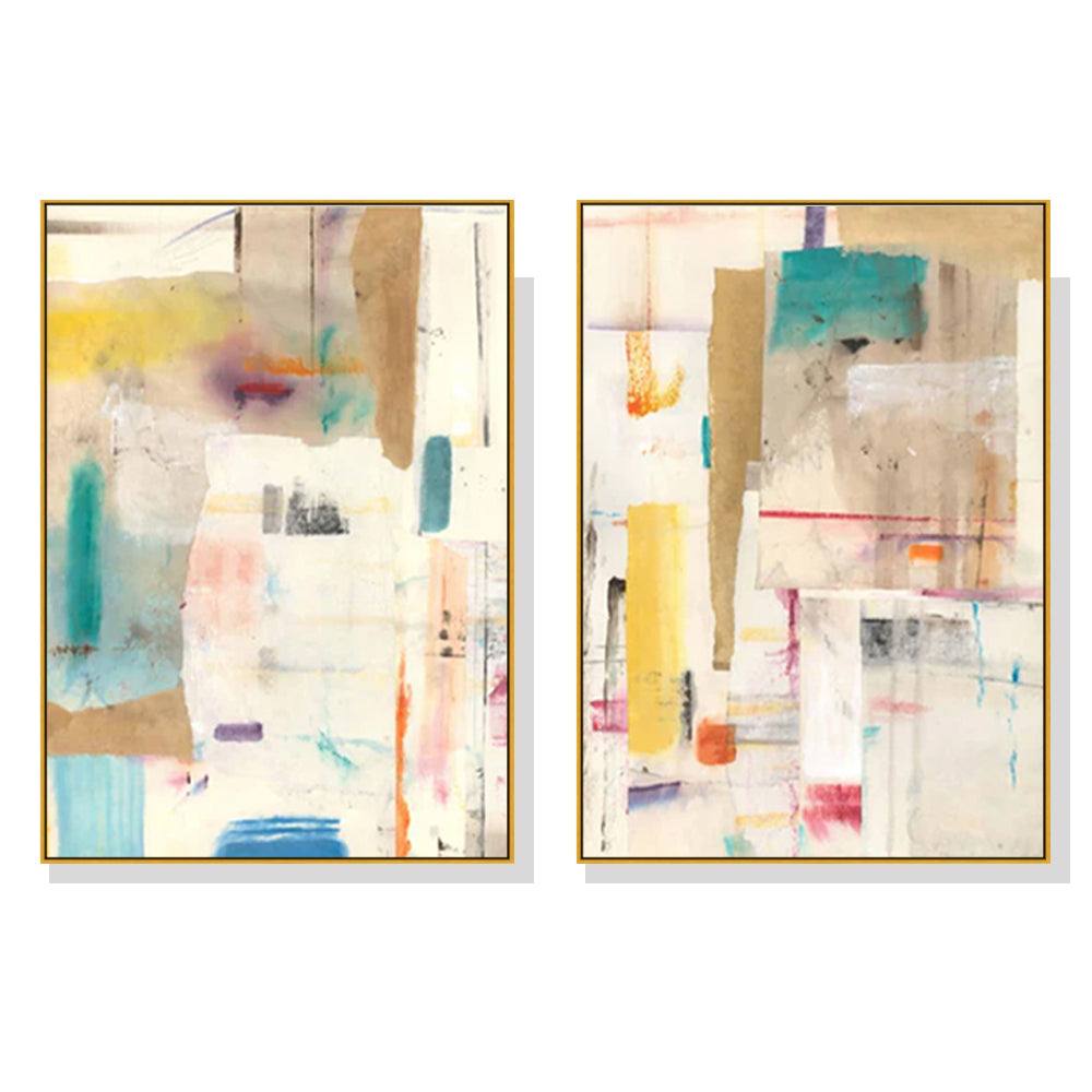 Sonder by Jean Kenna - Framed Canvas Wall Art Set (90cm x 135cm) in Gold Finish