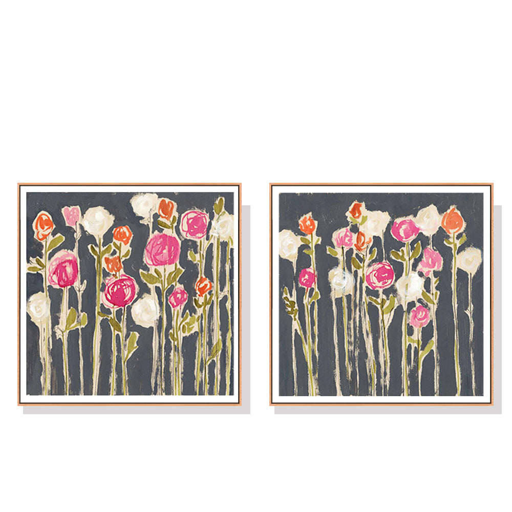 Framed Canvas Wall Art - Set of 2, 40cm x 40cm Laurels & Lollies Design