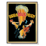 Birra Italia Pilsen Canvas Wall Art with Black Frame - 90cm x 135cm