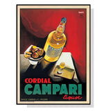 Cordial Campari Liquor Canvas Art - 90cm x 135cm with Black Frame