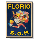 Framed Canvas Wall Art - 90cm x 135cm Florio S.O.M with Black Frame