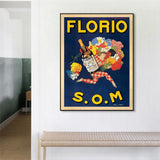 Florio S.O.M Black Framed Canvas Wall Art - 100cm x 150cm