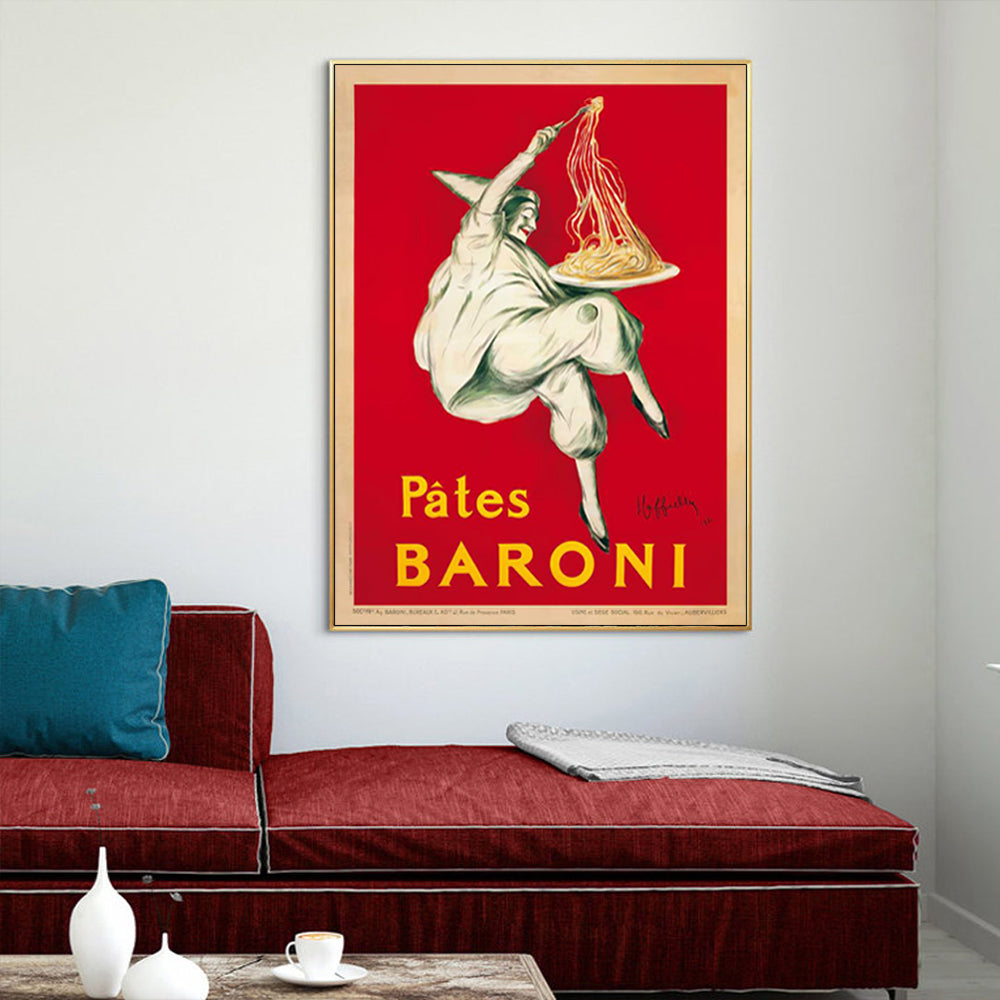 Pasta Baroni Gold Framed Canvas Wall Art - 90cm x 135cm