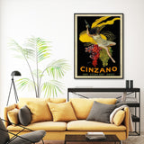 Cinzano Canvas Wall Art with Black Frame - 40cm x 60cm