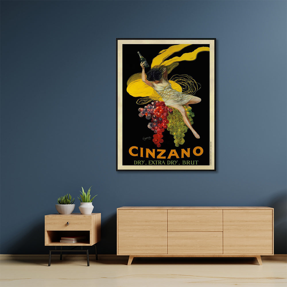 Cinzano Canvas Wall Art with Black Frame - 40cm x 60cm