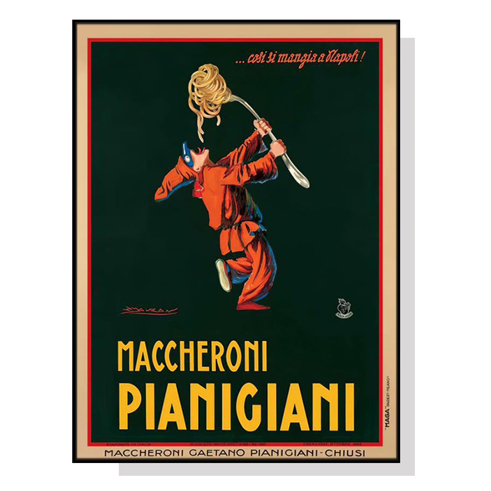 Canvas Wall Art 90cmx135cm Maccheroni Pianiciani with Black Floating Frame