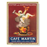 Cafe Martin Canvas Wall Art with Gold Frame - 100cm x 150cm