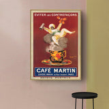 Cafe Martin Canvas Wall Art with Gold Frame - 100cm x 150cm