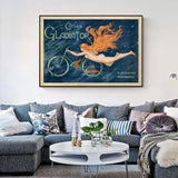 Artistic Canvas Print of Gladiator Cycles in Black Frame - 40cm x 60cm