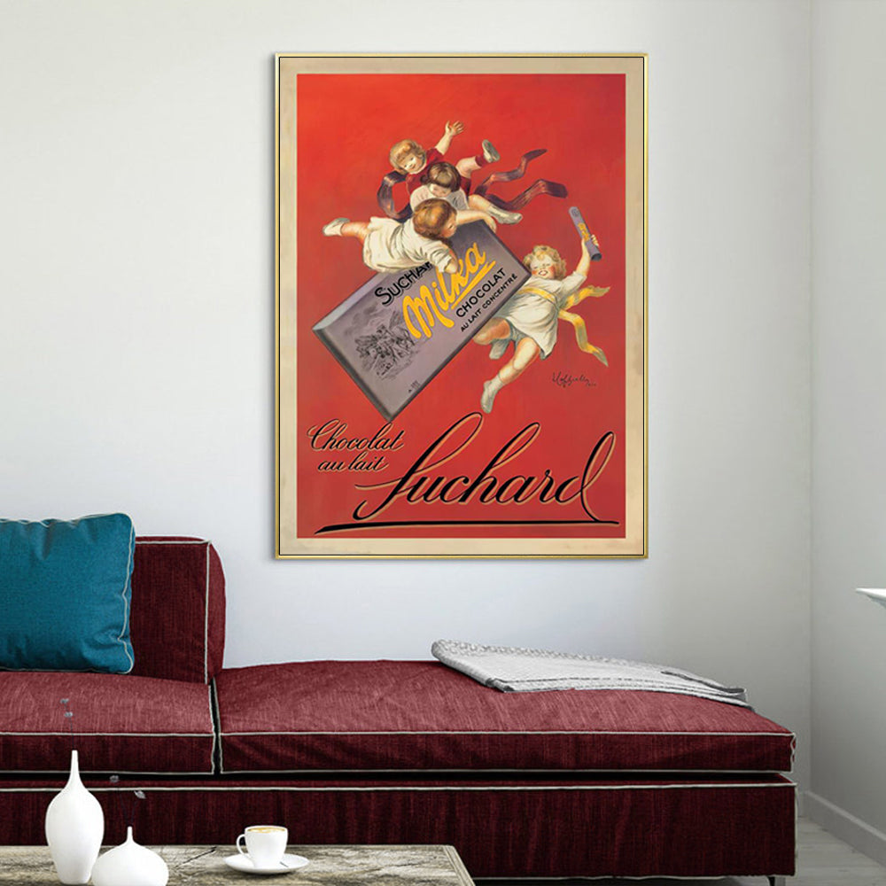 Milka Chocolates Canvas Art in Gold Frame - 90cm x 135cm by Suchard