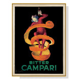 Bitter Campari Canvas Art with Gold Frame - 90cm x 135cm