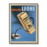 Leone Miscela Canvas Wall Art - 90x135cm Black Framed Print, 1950s Style