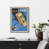 Leone Miscela Canvas Wall Art - 90x135cm Black Framed Print, 1950s Style