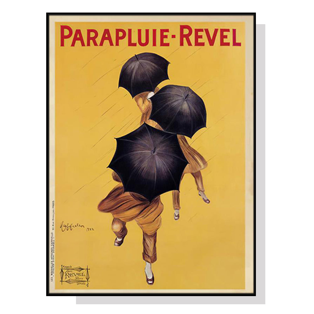 Floating Canvas Wall Art - Parapluie Revel in Black Frame (90cm x 135cm)