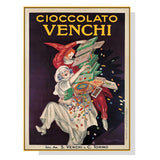 Vintage Gold Framed Canvas Print - Cioccolato Venchi 90cm x 135cm Art Piece